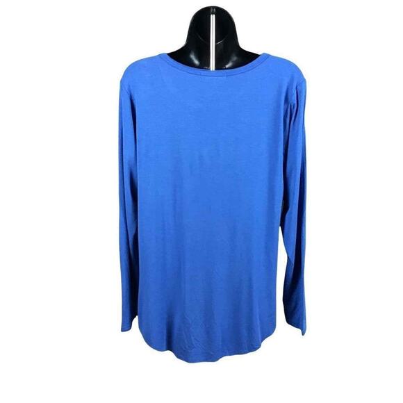 Another Love Women’s Small Blue Pullover Long Sleeve Top Pocket Stretch NWOT - Picture 14 of 16